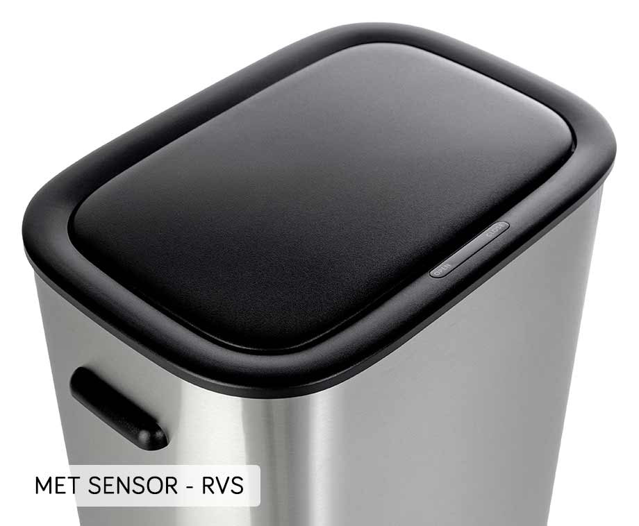 QLT - Prullenbak 55 Liter - RVS met Sensor