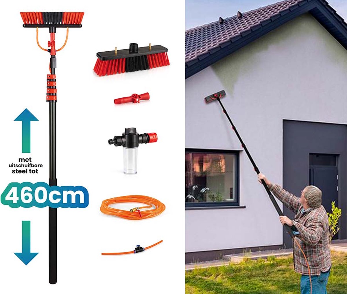 Shine - Telescoopsteel met borstel - 6 delige set