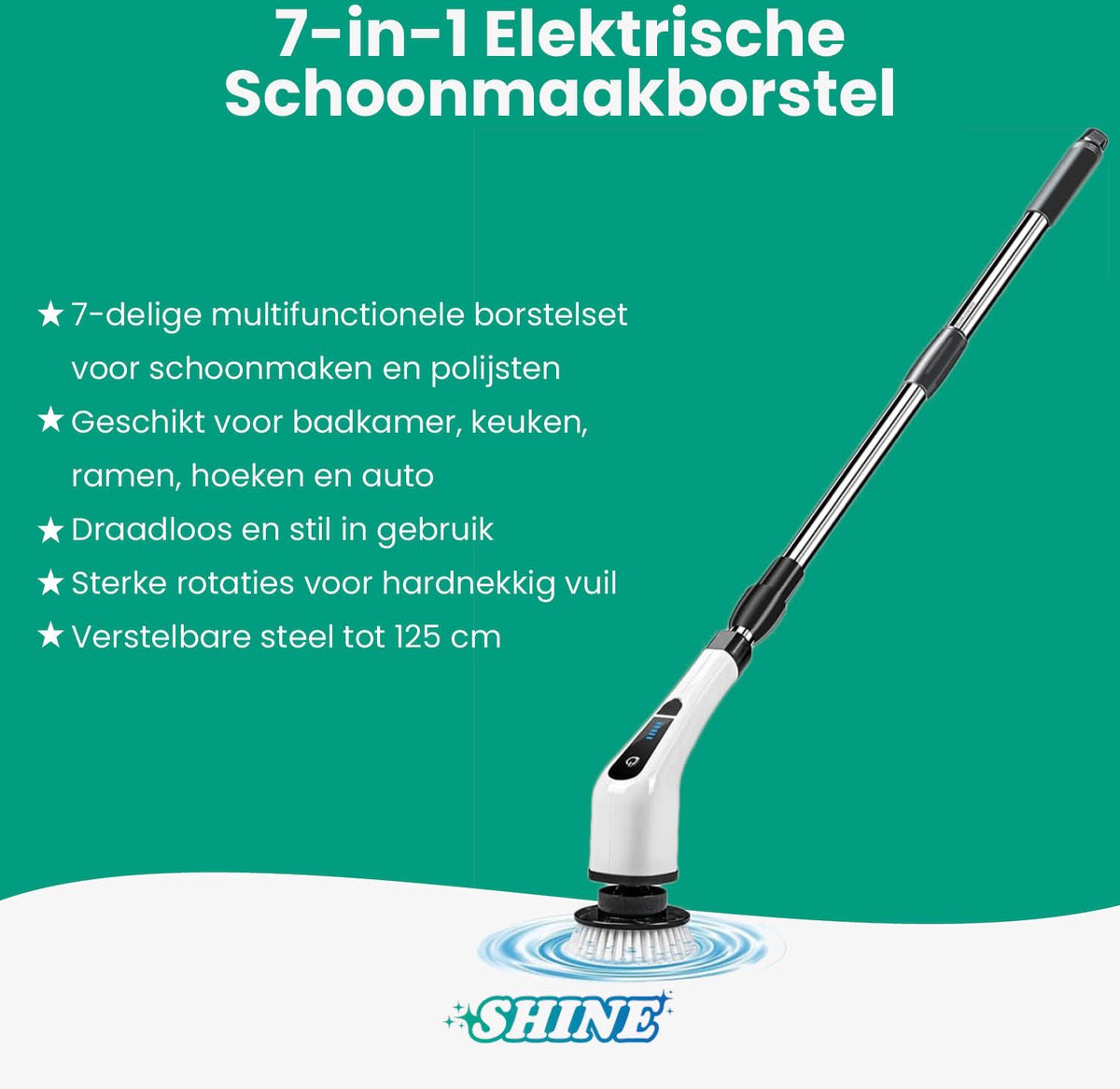 Shine - 7-in-1 Elektrische Schoonmaakborstel
