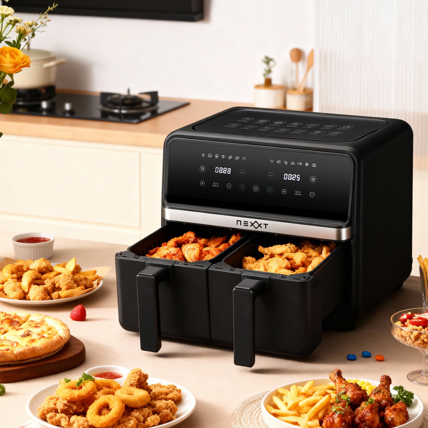 Nexxt - Dubbele Airfryer 4L + 4L