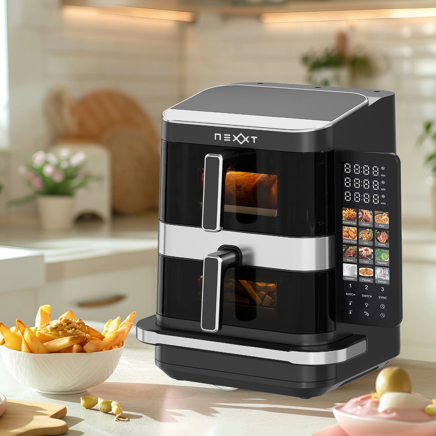 Nexxt - Double Stack Airfryer with Pizza Maker