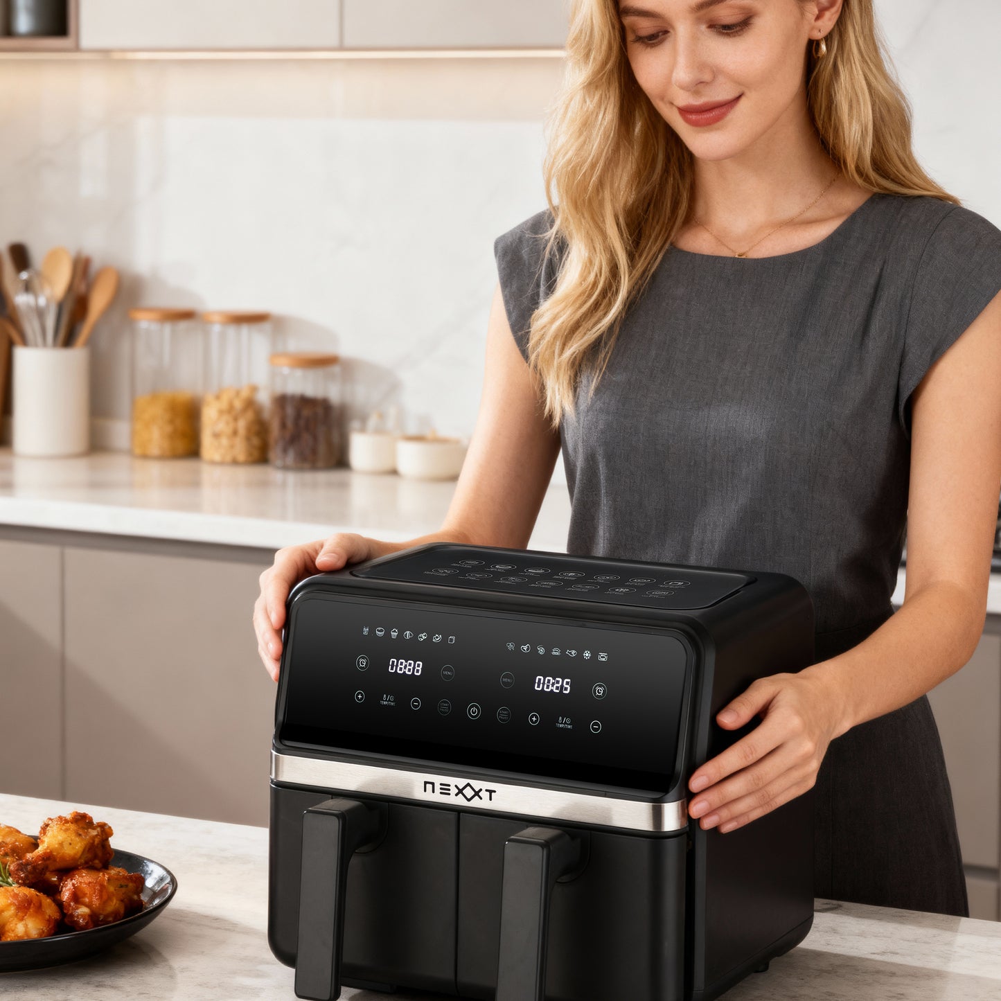 Nexxt - Dubbele Airfryer 4L + 4L