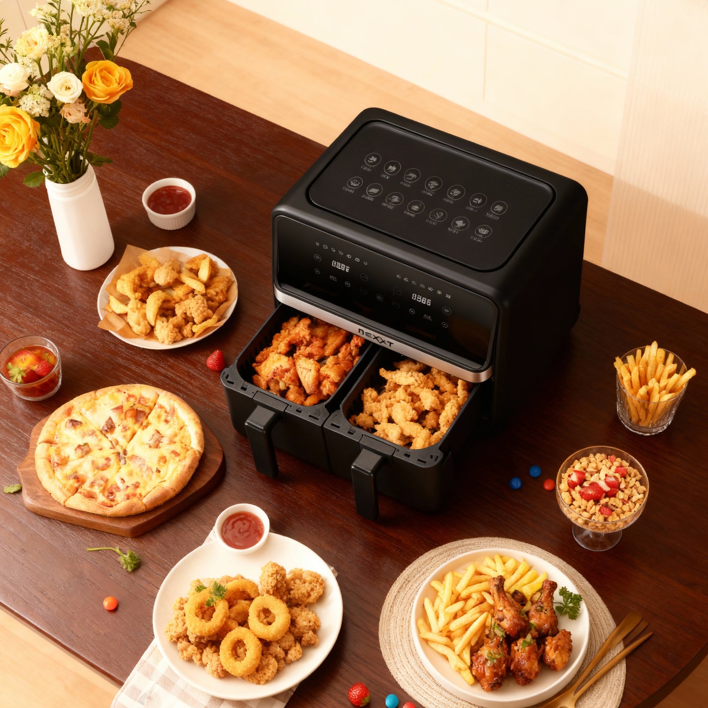 Nexxt - Dubbele Airfryer 4L + 4L