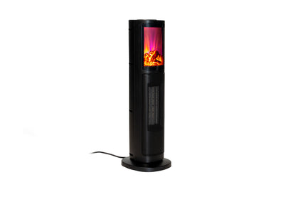 Nexxt -  tower heater with flame - black