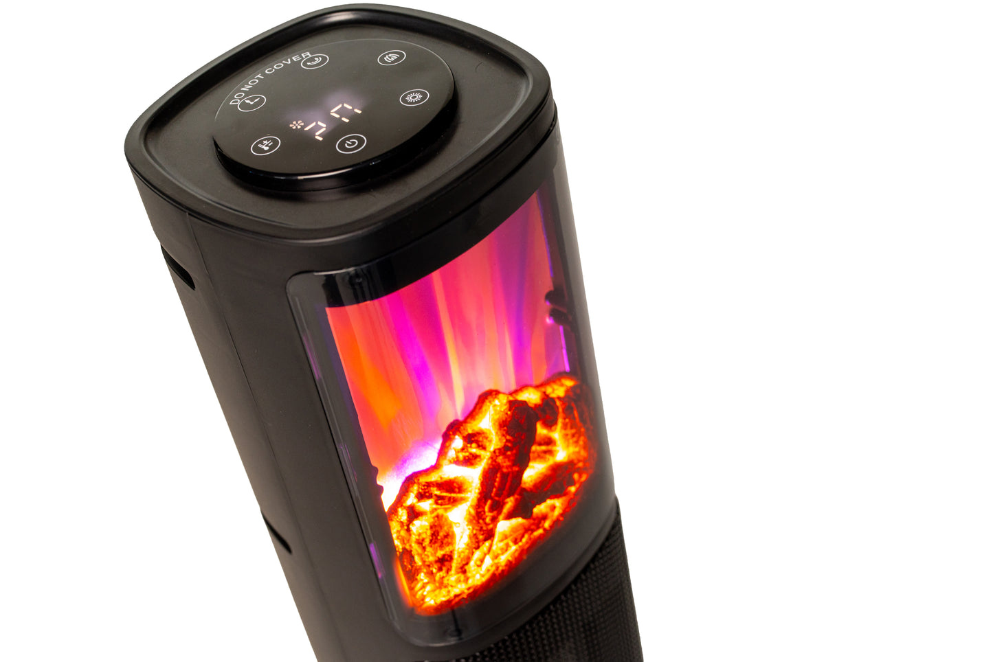 Nexxt -  tower heater with flame - black