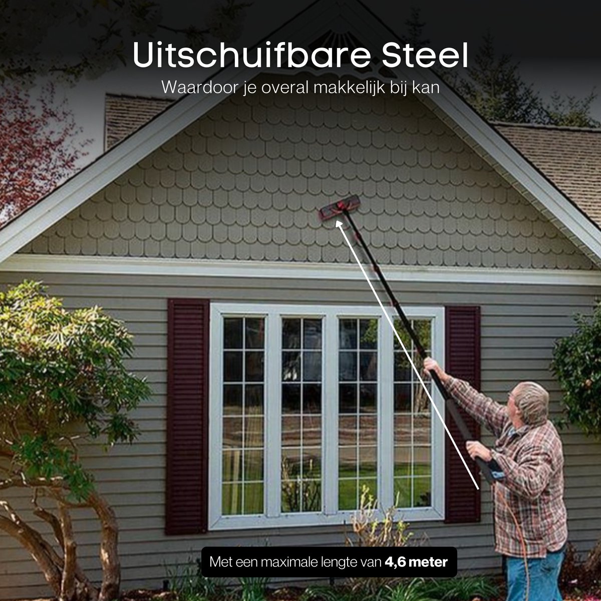 Shine - Telescoopsteel met borstel - 6 delige set
